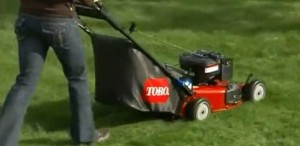 Mowing lawn