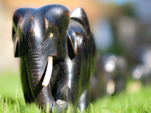 Carved elephants